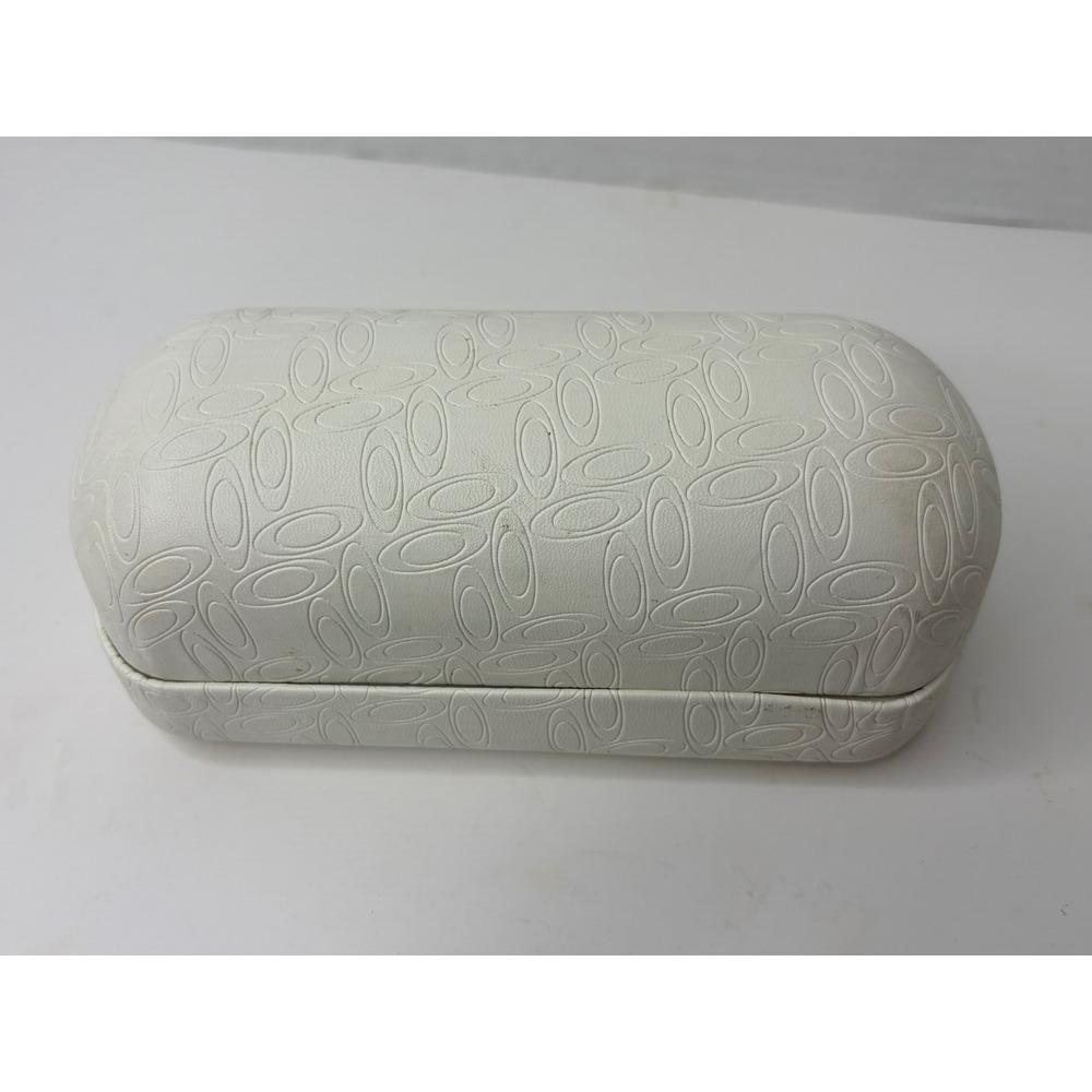 Oakley White Hard Sunglasses Case Embossed Icon Logo Clamshell Protective Vault